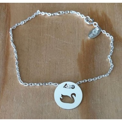 Bracelet femme argent, créateur CabaneTchanque, Token's Cygne